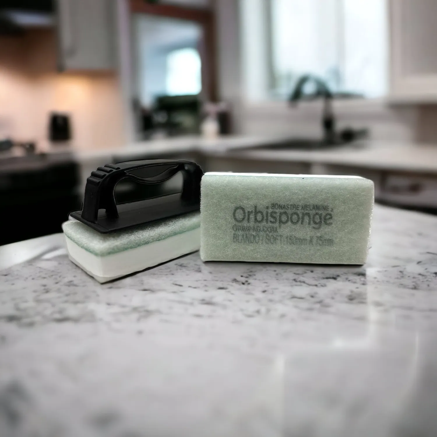 Bonastre Orbipad melaminsvamp kit med holder 2-pakning