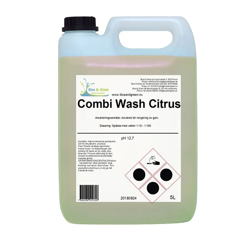BG Combi Wash Citrus gulvsåpe 5L lavtskummende