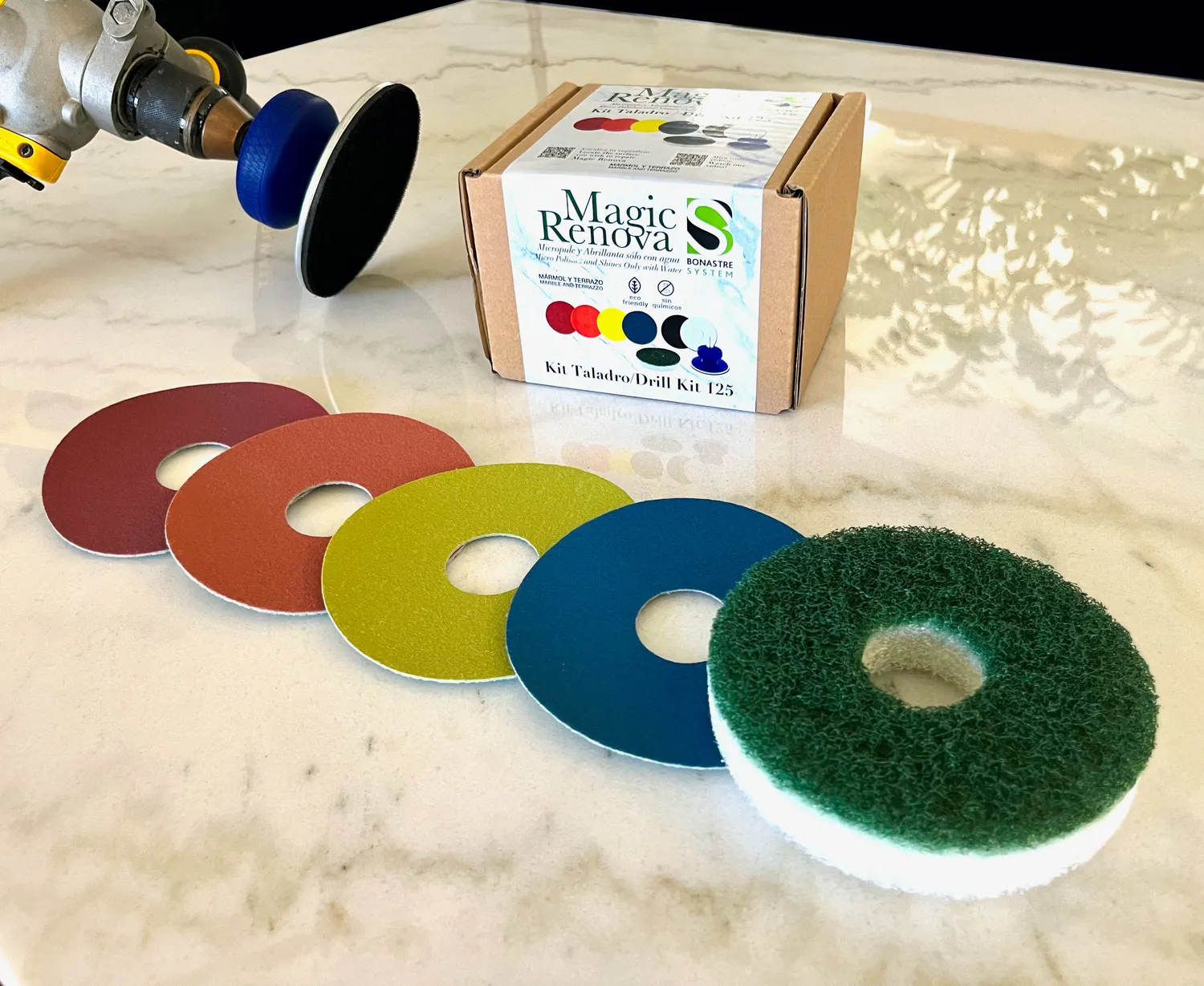 Bonastre Magic Renova poleringssett 5" benk stein